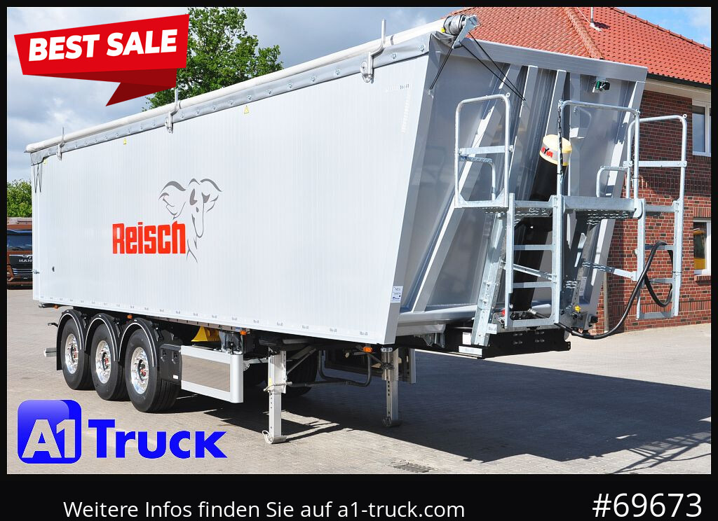 REISCH RHKS, Alu-Kippmulde 54m³, Kombitüren, Alufelgen, Liftachse, - Tipper semi-trailer: picture 1 REISCH RHKS, Alu-Kippmulde 54m³, Kombitüren, Alufelgen, Liftachse, - Tipper semi-trailer: picture 1