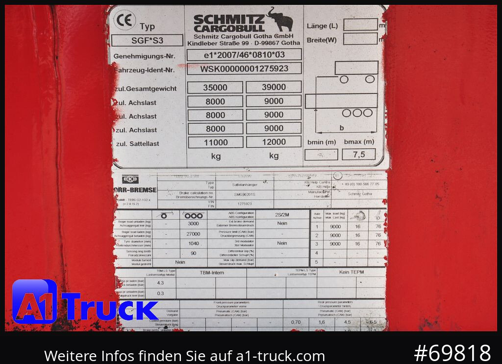 SCHMITZ SKI 24 7.2 Stahl, 28m³, Liftachse, - Tipper semi-trailer: picture 4 SCHMITZ SKI 24 7.2 Stahl, 28m³, Liftachse, - Tipper semi-trailer: picture 4