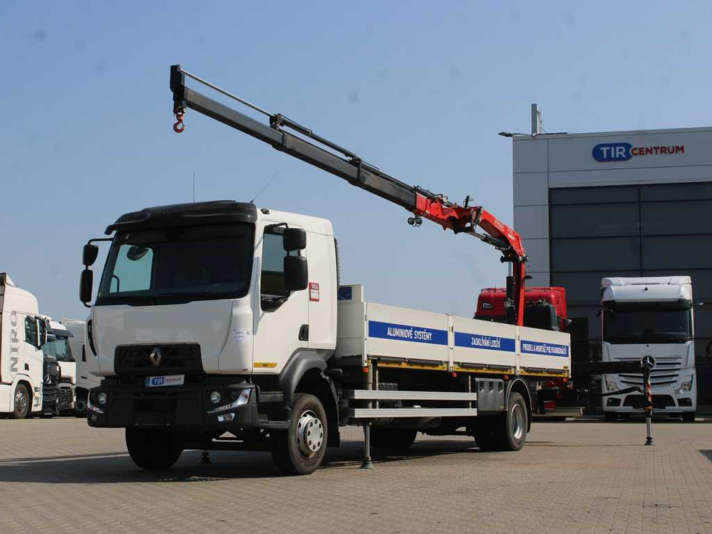 Renault D 250, EURO 6, SIDE, HYDRAULIC ARM FASSI F110 - Dropside/ Flatbed truck, Crane truck: picture 1 Renault D 250, EURO 6, SIDE, HYDRAULIC ARM FASSI F110 - Dropside/ Flatbed truck, Crane truck: picture 1