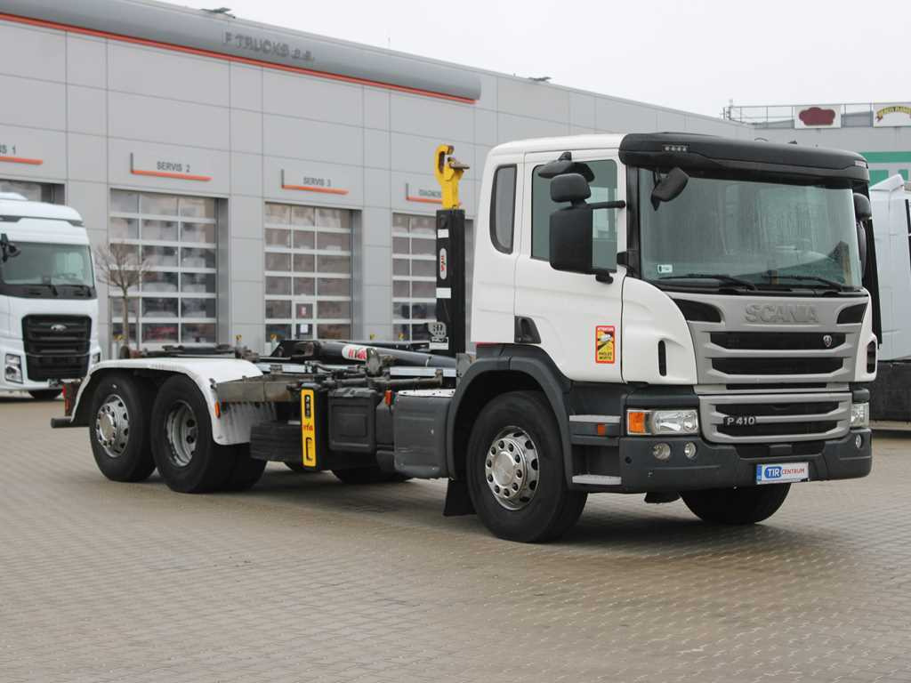 Scania P410, EURO 6, 6X2, CONTAINER HOOK CARRIER, LIFTING AXLE - Hook lift truck: picture 3 Scania P410, EURO 6, 6X2, CONTAINER HOOK CARRIER, LIFTING AXLE - Hook lift truck: picture 3