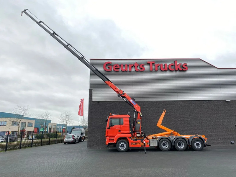 MAN TGS 35.480 8X4 TRIDEM + 20 TON HAAKARM + HMF 3220-K6 KRAAN/KRAN/CRANE/GRUA - Hook lift truck, Crane truck: picture 5 MAN TGS 35.480 8X4 TRIDEM + 20 TON HAAKARM + HMF 3220-K6 KRAAN/KRAN/CRANE/GRUA - Hook lift truck, Crane truck: picture 5