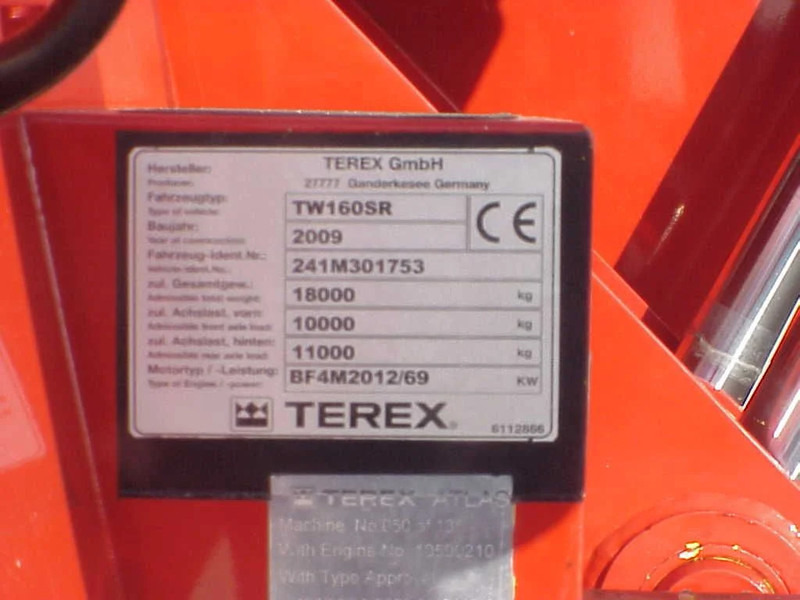 Terex TW 160 SR RAILWAY EXAVATOR - Wheel excavator: picture 5 Terex TW 160 SR RAILWAY EXAVATOR - Wheel excavator: picture 5