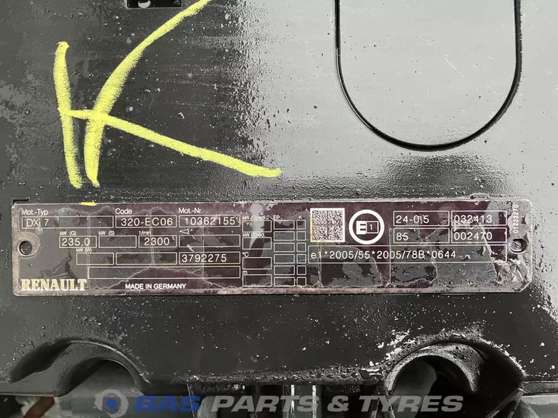 Renault Premium Euro 4-5 Motor Renault DXi7 320 7421464855 - Engine for Truck: picture 5 Renault Premium Euro 4-5 Motor Renault DXi7 320 7421464855 - Engine for Truck: picture 5