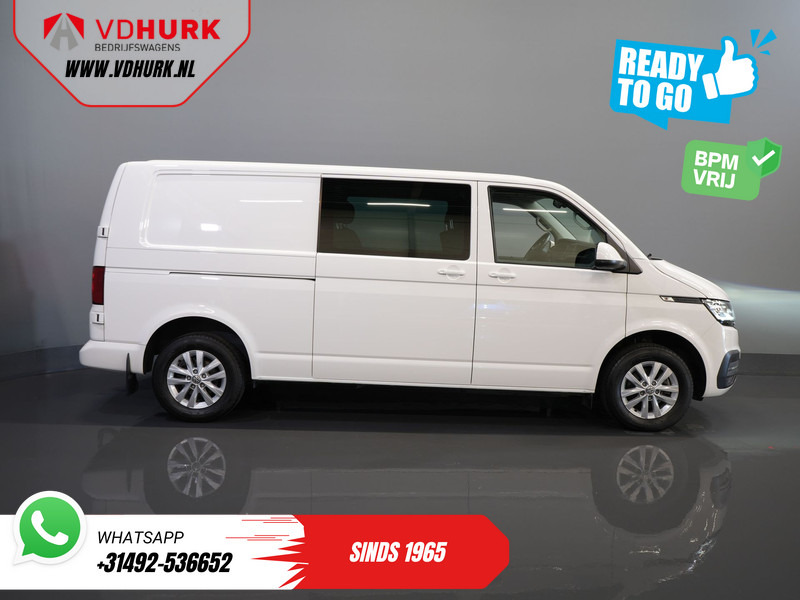 Small van, Combi van Volkswagen Transporter 2.0 TDI 150 pk Aut. L2 DC Dubbel Cabine BPM VRIJ! Ready2Go 2xSchuifdeur/ Adapt Cruise/ LED/ Standkachel/ Stoelverw./ Carplay/ Ca: picture 11