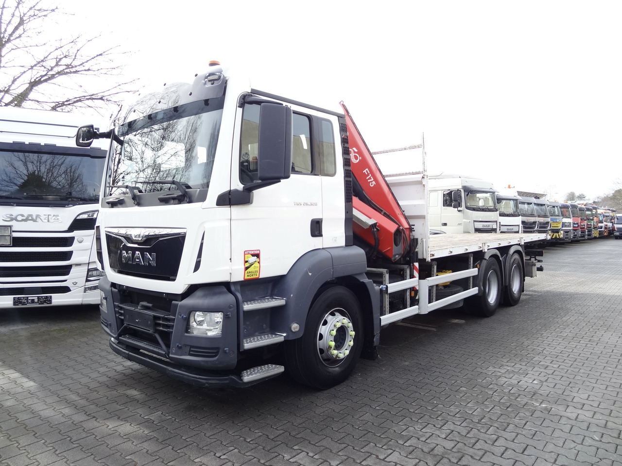 Dropside/ Flatbed truck, Crane truck MAN TGS 26.320 6X4 BB mit Kran Fassi F175: picture 9