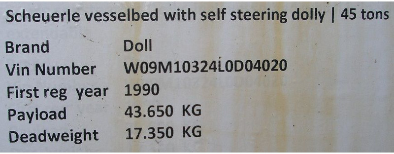Low loader semi-trailer Diversen Scheurle: picture 7 Low loader semi-trailer Diversen Scheurle: picture 7