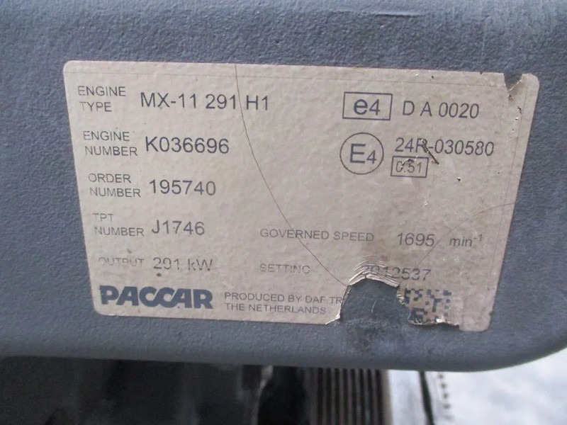 DAF 2301466 //1972204 // 2190054 // 0451973 MX11 291 KW H1 - Engine for Truck: picture 5 DAF 2301466 //1972204 // 2190054 // 0451973 MX11 291 KW H1 - Engine for Truck: picture 5