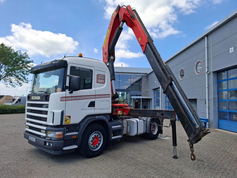 Scania 124G-420 / RETARDER / PALFINGER PK32080 / DOUBLE TANK / AIRCO / GOOD CONDITION / MANUAL / EURO-3 / 2004 - Crane truck: picture 1 Scania 124G-420 / RETARDER / PALFINGER PK32080 / DOUBLE TANK / AIRCO / GOOD CONDITION / MANUAL / EURO-3 / 2004 - Crane truck: picture 1