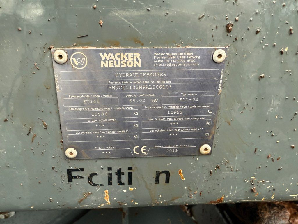 Crawler excavator Wacker Neuson Crawler ET145: picture 15