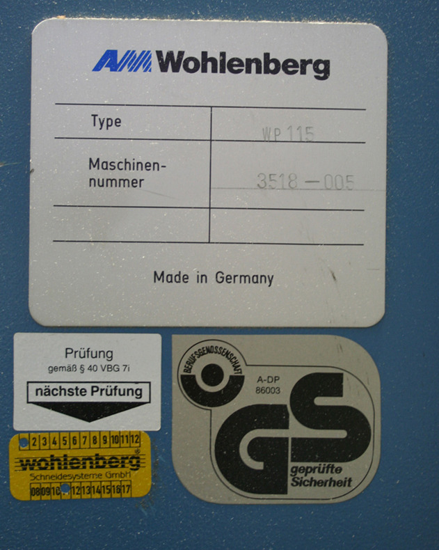 Wohlenberg 115 MCS-2 cutting machine - Paper cutting machine: picture 2 Wohlenberg 115 MCS-2 cutting machine - Paper cutting machine: picture 2