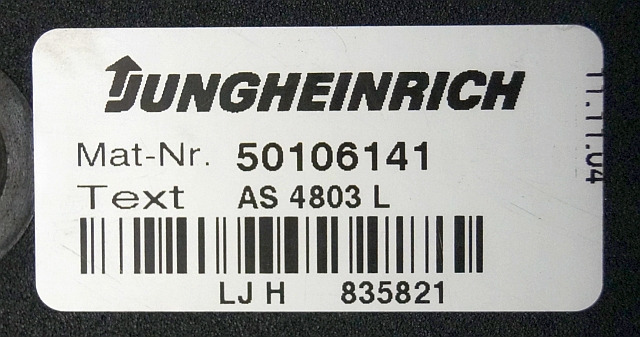 Jungheinrich 50106141 | Stuur regeling steering Controller AS4803 L for ETV320 - ECU for Material handling equipment: picture 2 Jungheinrich 50106141 | Stuur regeling steering Controller AS4803 L for ETV320 - ECU for Material handling equipment: picture 2