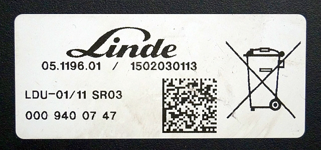 Linde 0009400747 | Display LDU-01/11 SR03 1502030113 from Linde R16HD-01 year 2 - Dashboard for Material handling equipment: picture 3 Linde 0009400747 | Display LDU-01/11 SR03 1502030113 from Linde R16HD-01 year 2 - Dashboard for Material handling equipment: picture 3