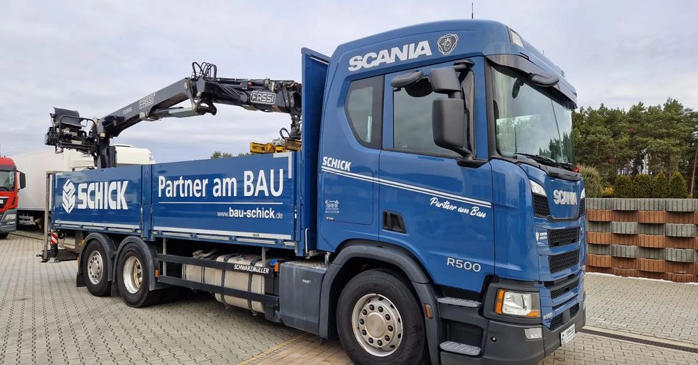 Scania Scania/ R 500/ 6x2 /Fassi F 215 AS - Dropside/ Flatbed truck, Crane truck: picture 1 Scania Scania/ R 500/ 6x2 /Fassi F 215 AS - Dropside/ Flatbed truck, Crane truck: picture 1