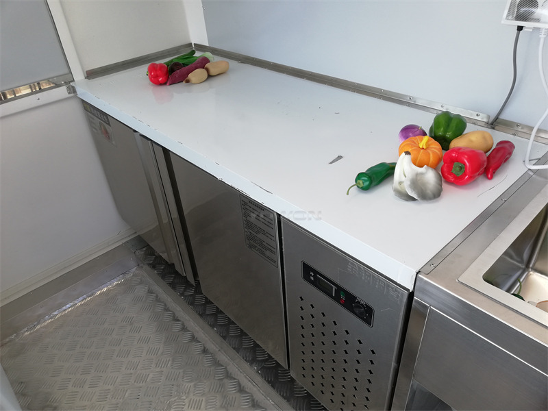 New Vending trailer for transportation of food YOWON small fiberglass food vending trailer hot dog cart for Europe: picture 8
