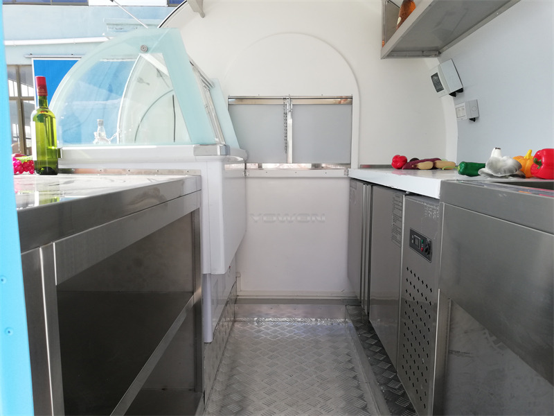 New Vending trailer for transportation of food YOWON small fiberglass food vending trailer hot dog cart for Europe: picture 9