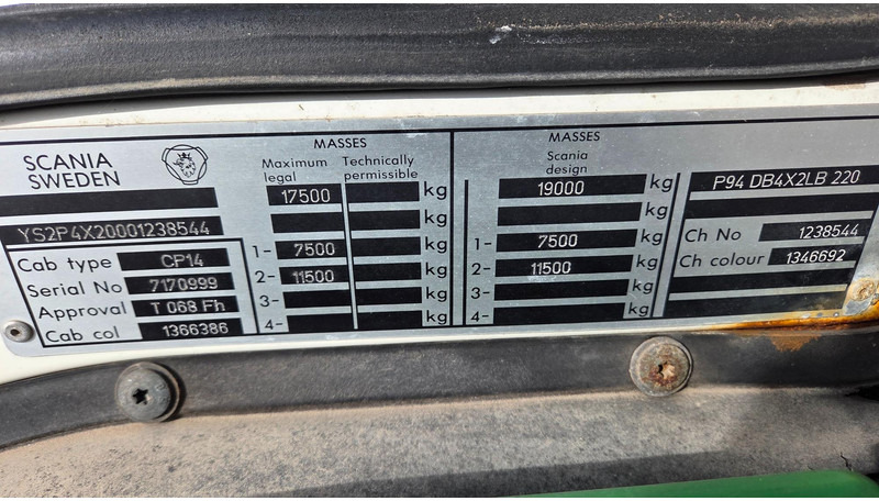 Cable system truck Scania P94 4X2 220: picture 12 Cable system truck Scania P94 4X2 220: picture 12