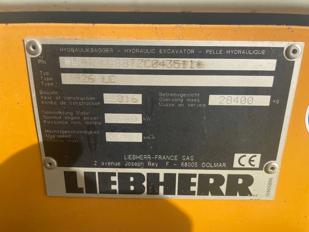 Crawler excavator Liebherr R 926 LC: picture 11