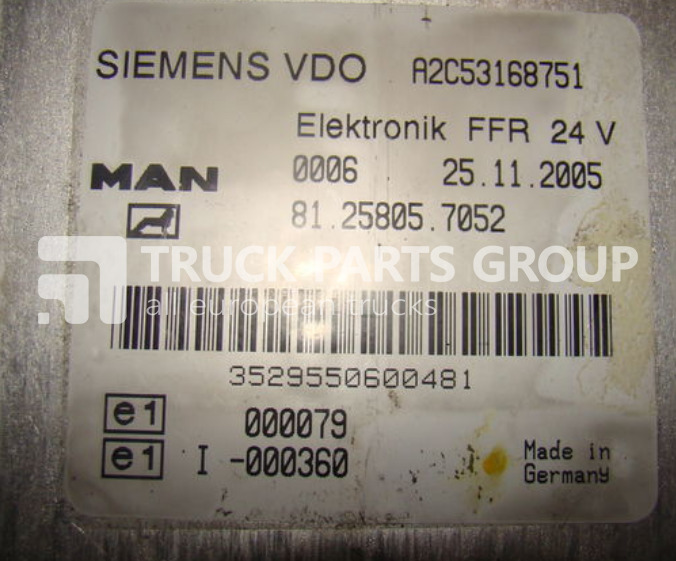 MAN TGA, TGX, ECU, EDC control unit FFR, 81258057052, 81258057054, 8 control unit - ECU for Truck: picture 2 MAN TGA, TGX, ECU, EDC control unit FFR, 81258057052, 81258057054, 8 control unit - ECU for Truck: picture 2