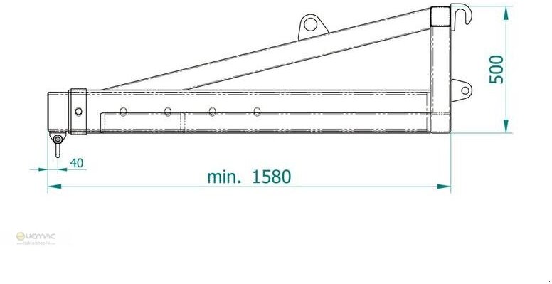 Vemac Lasthaken Lastarm Tragarm Teleskoparm Frontlader Radlader Euro - Boom for Loader: picture 4 Vemac Lasthaken Lastarm Tragarm Teleskoparm Frontlader Radlader Euro - Boom for Loader: picture 4