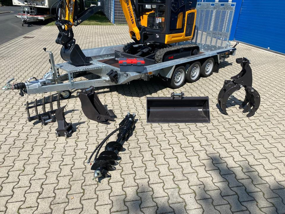 Minibagger BK2000KSR + Tieflader + Zubehör *INKL.19% MWST*BERGER KRAUS*YANMAR*SCHWENKARM* VERSTELLFAHRWERK** - Mini excavator, Trailer: picture 3 Minibagger BK2000KSR + Tieflader + Zubehör *INKL.19% MWST*BERGER KRAUS*YANMAR*SCHWENKARM* VERSTELLFAHRWERK** - Mini excavator, Trailer: picture 3