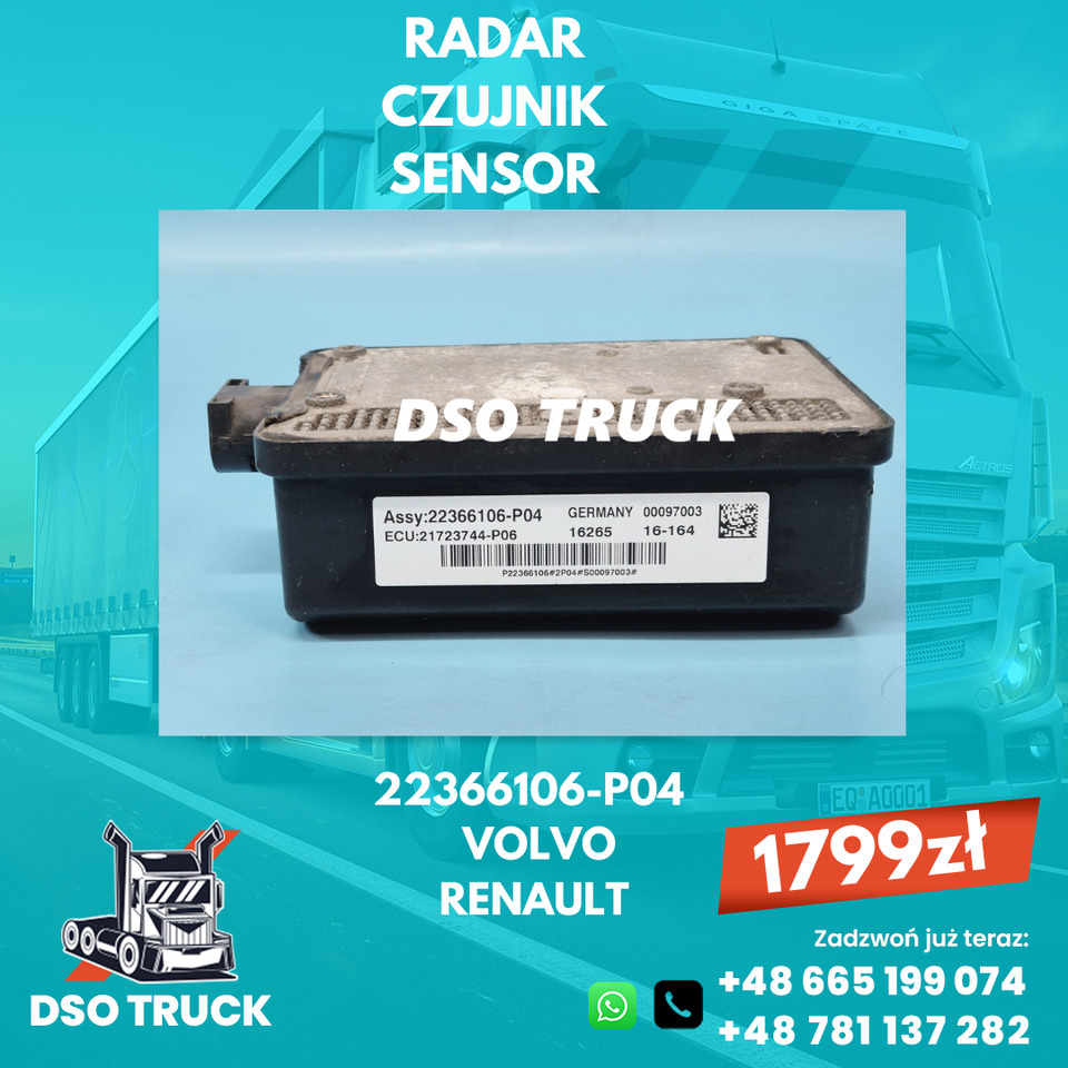Radar Czujnik Sensor 22366106-P04 VOLVO FH RENAULT GAMA T RANGE - Spare parts: picture 1 Radar Czujnik Sensor 22366106-P04 VOLVO FH RENAULT GAMA T RANGE - Spare parts: picture 1