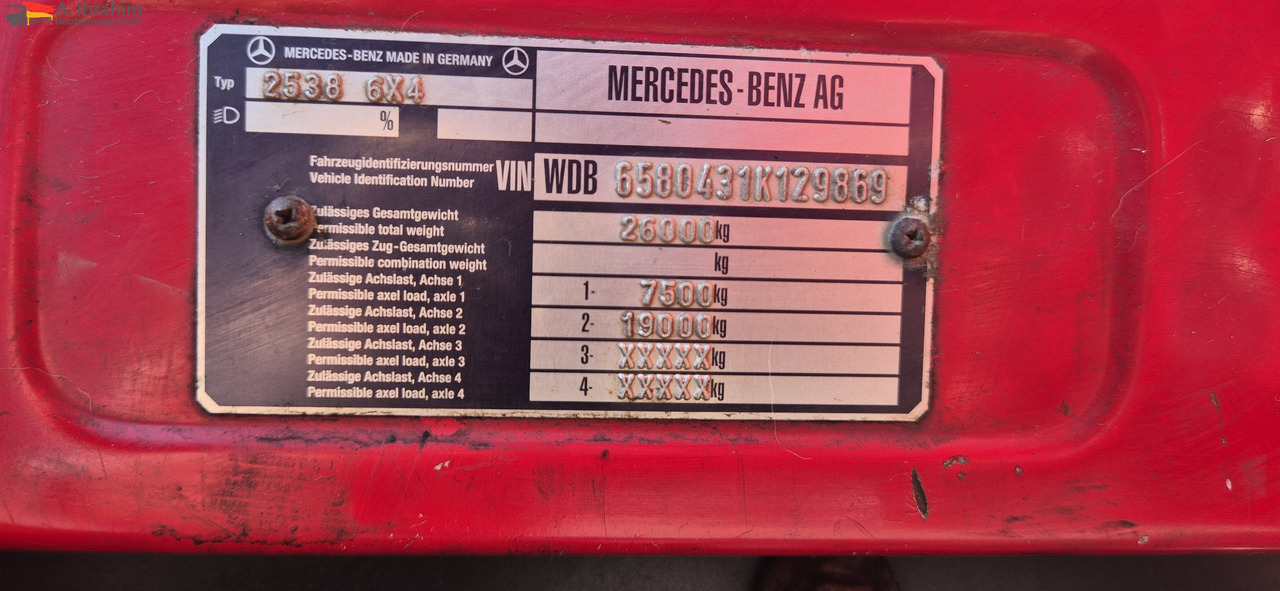 Mercedes-Benz DB 2538 AK 6x4 Meiller Getriebe überholt - Hook lift truck: picture 4 Mercedes-Benz DB 2538 AK 6x4 Meiller Getriebe überholt - Hook lift truck: picture 4