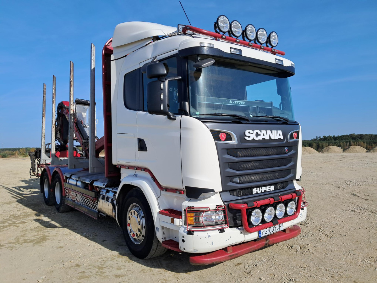 Timber truck, Crane truck MHS MHS SCANIA-N331 D11 SOLÓWKA DO PRZEWOZU DRZEWA Z HDS: picture 1