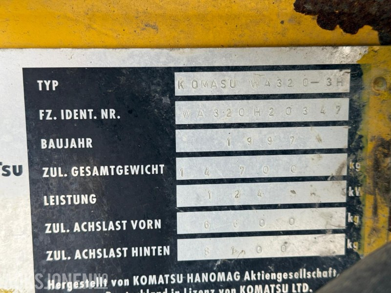 Wheel loader 1997 Komatsu WA320-3H hjullaster: picture 11 Wheel loader 1997 Komatsu WA320-3H hjullaster: picture 11