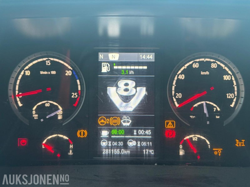 Hook lift truck 2015 Scania R580 8x4 tridem Krokbil / krokløft m/ JOAB 24t krok med knekk: picture 11 Hook lift truck 2015 Scania R580 8x4 tridem Krokbil / krokløft m/ JOAB 24t krok med knekk: picture 11