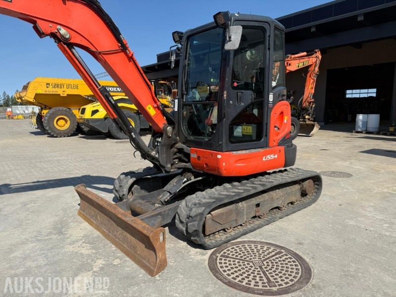 Excavator 2018 Kubota U55-4 BELTEGRAVER ENGCON TILTROTATOR 2 SKUFFER SERVICEHISTORIKK SENTRALSMØRING: picture 10