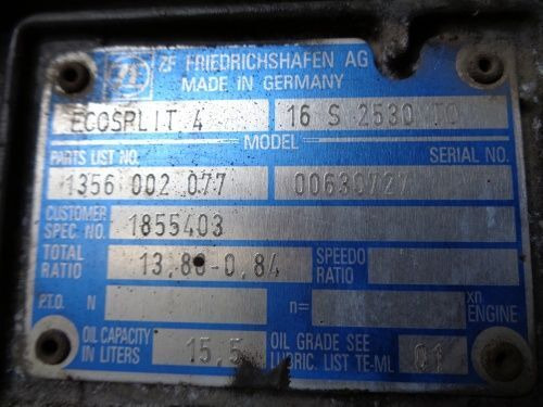 DAF ZF 16S2530 TO DAF - Gearbox for Truck: picture 2 DAF ZF 16S2530 TO DAF - Gearbox for Truck: picture 2