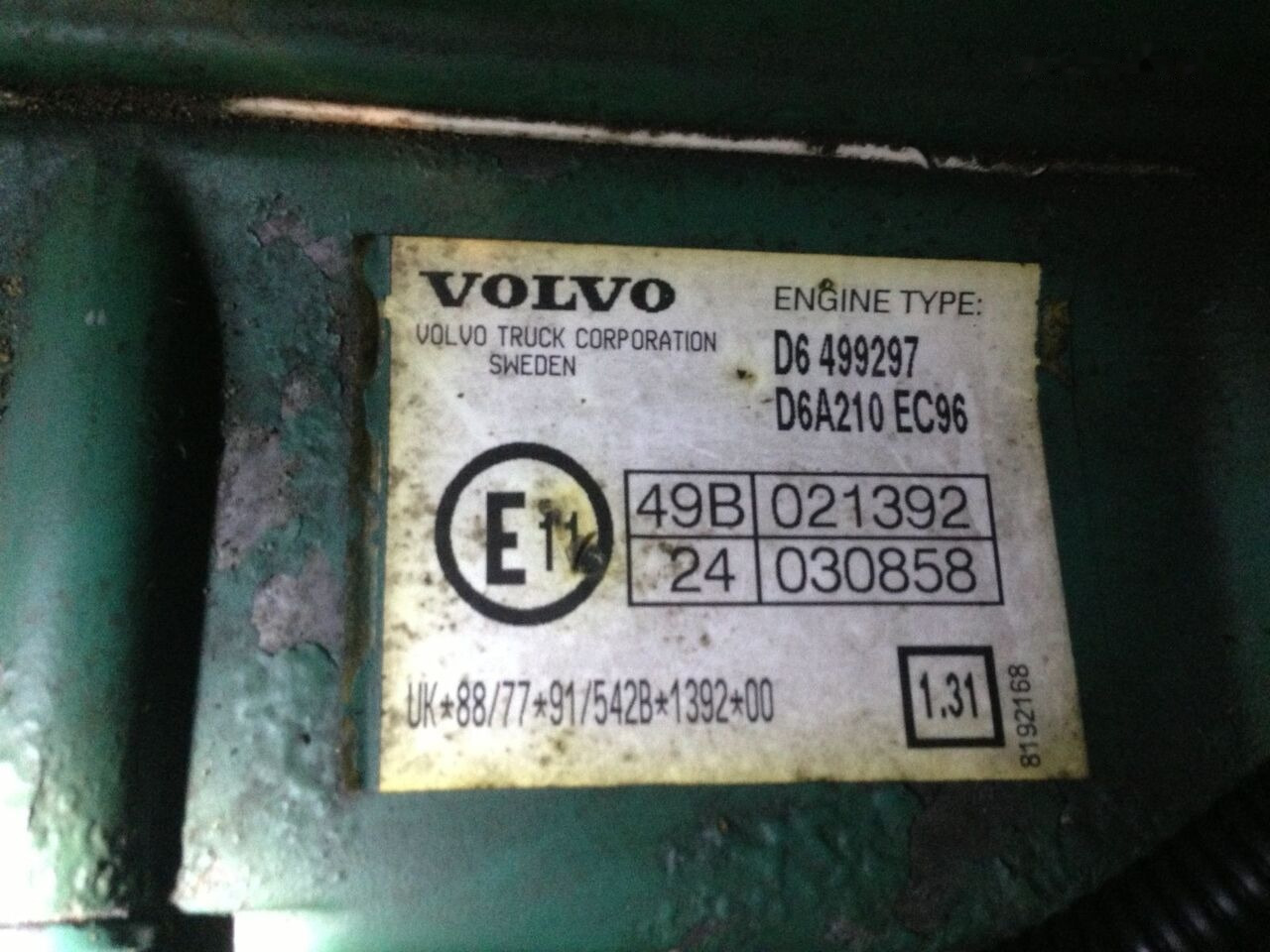 Volvo D6A210 EC96 Volvo FL 6 - Engine for Truck: picture 5 Volvo D6A210 EC96 Volvo FL 6 - Engine for Truck: picture 5