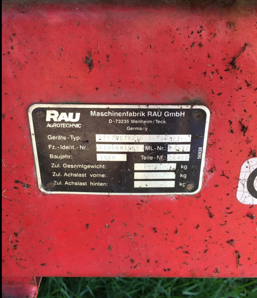 Rau GVPA381 3800L FASS 27M ABVERKAUF - Trailed sprayer: picture 2 Rau GVPA381 3800L FASS 27M ABVERKAUF - Trailed sprayer: picture 2