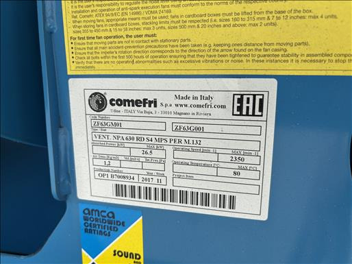 Food processing equipment Comefri NPA630RD Centrifugal fan: picture 7 Food processing equipment Comefri NPA630RD Centrifugal fan: picture 7