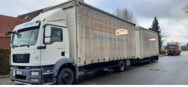 MAN TGM 12.250PS Plane/Spr.mit Anh. 120m3 - Curtainsider truck: picture 1 MAN TGM 12.250PS Plane/Spr.mit Anh. 120m3 - Curtainsider truck: picture 1