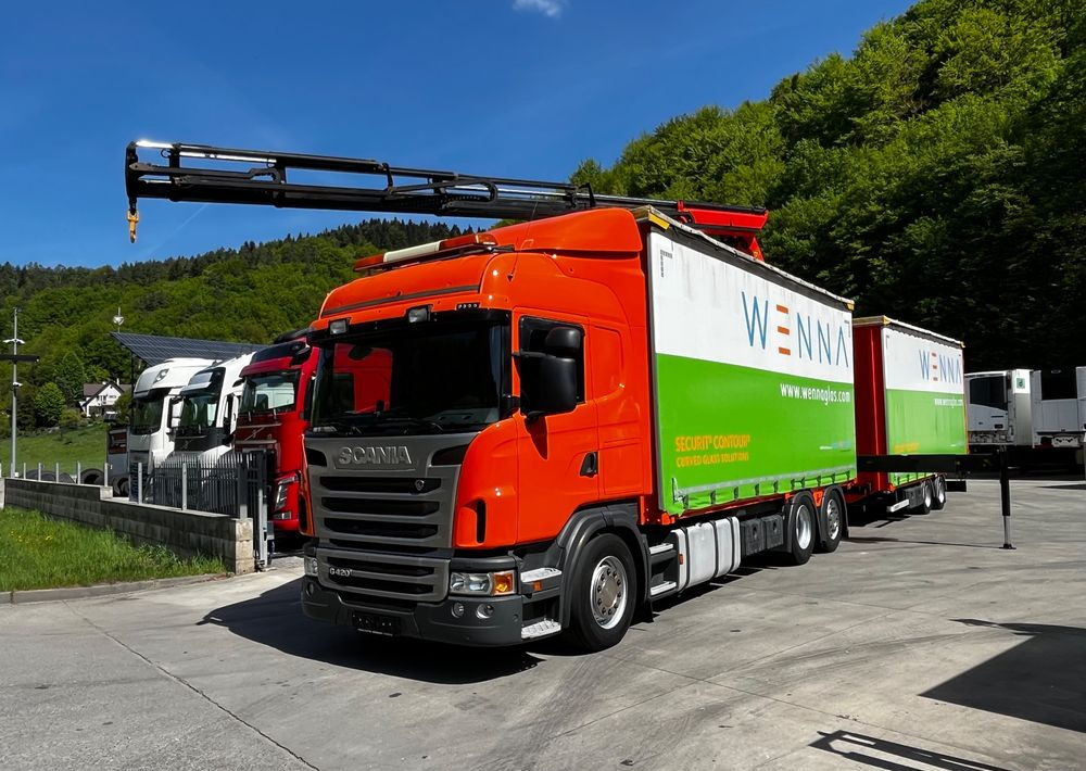 Scania G420 // Tandem // HDS Palfinger 18002 EH // Przyczepa // Oś skrętna podnoszona // Video !!! - Curtainsider truck, Crane truck: picture 1 Scania G420 // Tandem // HDS Palfinger 18002 EH // Przyczepa // Oś skrętna podnoszona // Video !!! - Curtainsider truck, Crane truck: picture 1
