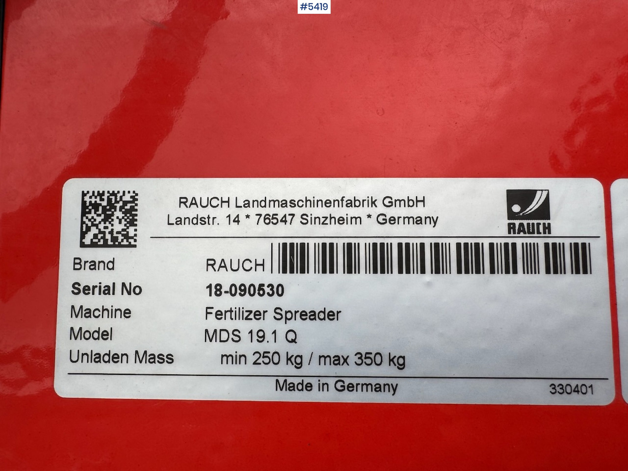 Fertilizer spreader 2019 Rauch MDS 19.1 Q fertilizer spreader.: picture 15