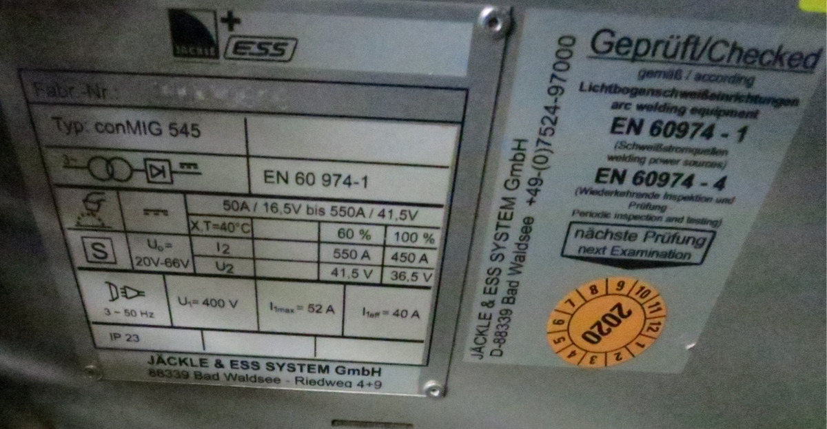 Jaeckle conMIG 545 - Welding equipment: picture 3 Jaeckle conMIG 545 - Welding equipment: picture 3