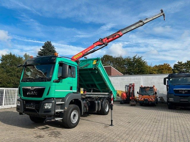 MAN 18.460 MEILLER 3SKipp PALFINGER PK 12002EH 4x2 - Tipper, Crane truck: picture 1 MAN 18.460 MEILLER 3SKipp PALFINGER PK 12002EH 4x2 - Tipper, Crane truck: picture 1