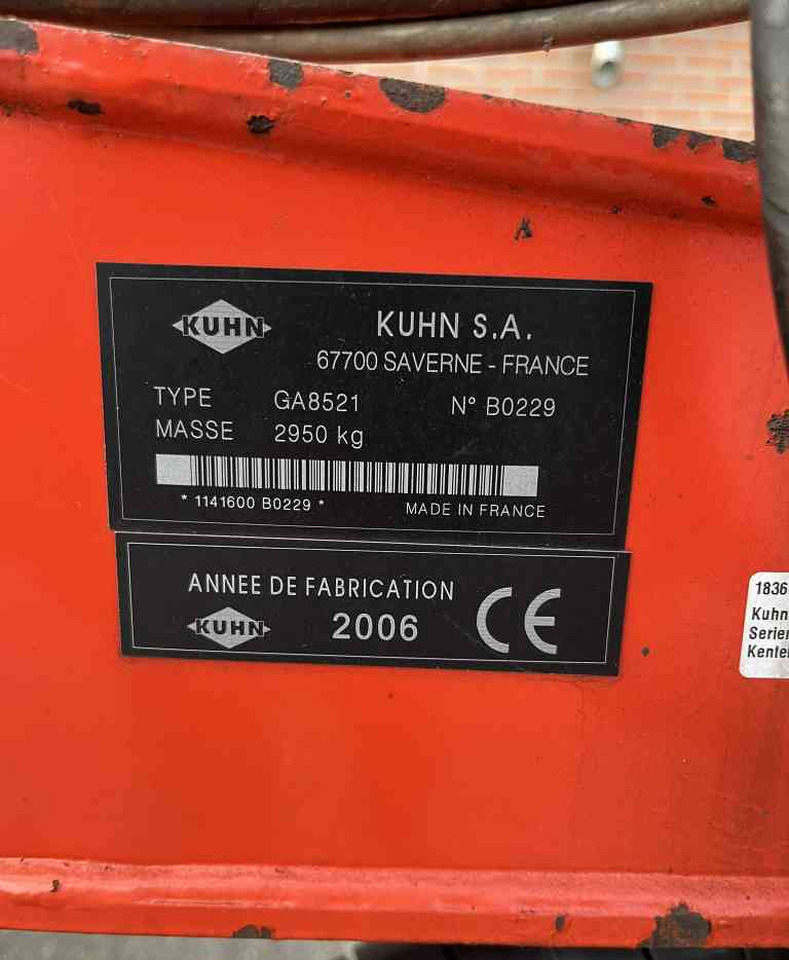 Tedder/ Rake Kuhn GA 8521 zwadhark zwiller rugger rake weidebouwmachines: picture 7