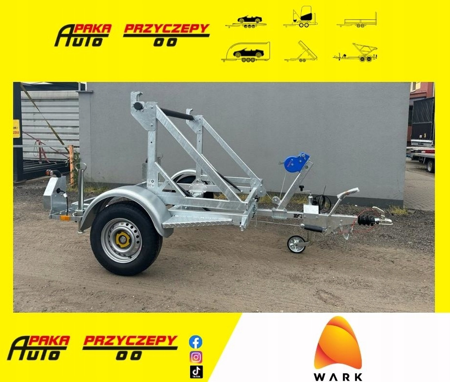 PRZYCZEPA KABLOWA POD BĘBEN KABLOWY KABLI 1350KG / CABLE TRAILER FOR CABLE DRUMS 1350KG - Cable drum trailer: picture 1 PRZYCZEPA KABLOWA POD BĘBEN KABLOWY KABLI 1350KG / CABLE TRAILER FOR CABLE DRUMS 1350KG - Cable drum trailer: picture 1