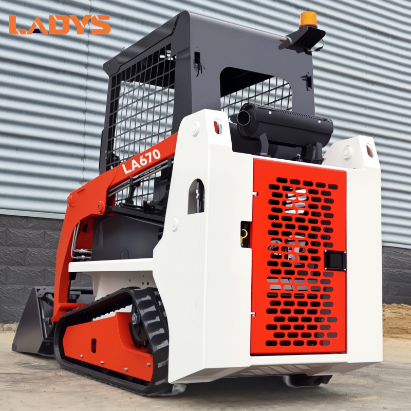 LADYS LA670 Mini Small Skid Steer Loader Compact Track Diesel Mini Skid Steer Loader For Sale With Small Mini Skid Steer Attachments 4 In 1 Bucket - Skid steer loader: picture 4 LADYS LA670 Mini Small Skid Steer Loader Compact Track Diesel Mini Skid Steer Loader For Sale With Small Mini Skid Steer Attachments 4 In 1 Bucket - Skid steer loader: picture 4