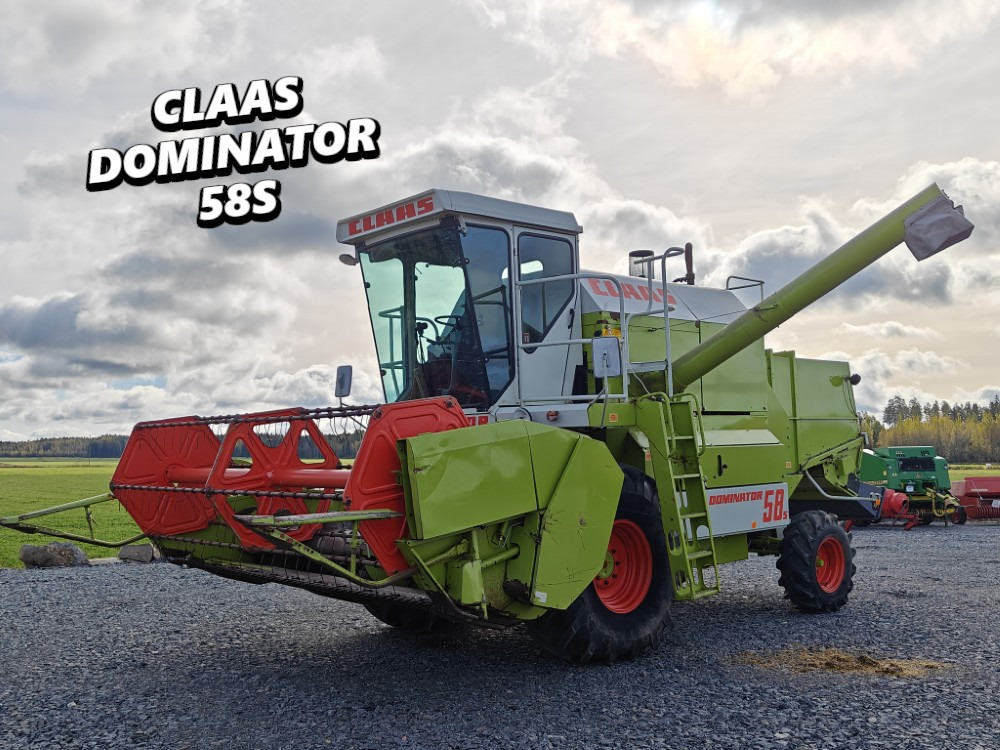 Claas Dominator 58S, 6-sylinterinen Hydraulinen torvi, ruumenlevitin, katso video! - Combine harvester: picture 1 Claas Dominator 58S, 6-sylinterinen Hydraulinen torvi, ruumenlevitin, katso video! - Combine harvester: picture 1