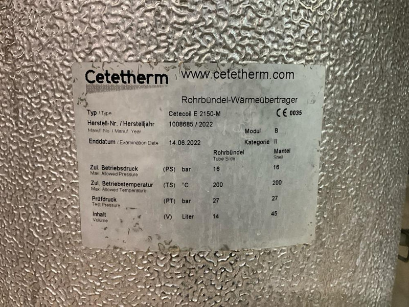 Cetetherm Cetecoil E 2150-M - Food processing equipment: picture 4 Cetetherm Cetecoil E 2150-M - Food processing equipment: picture 4