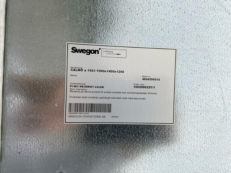 Swegon CALAMO A - Belt conveyor: picture 5 Swegon CALAMO A - Belt conveyor: picture 5