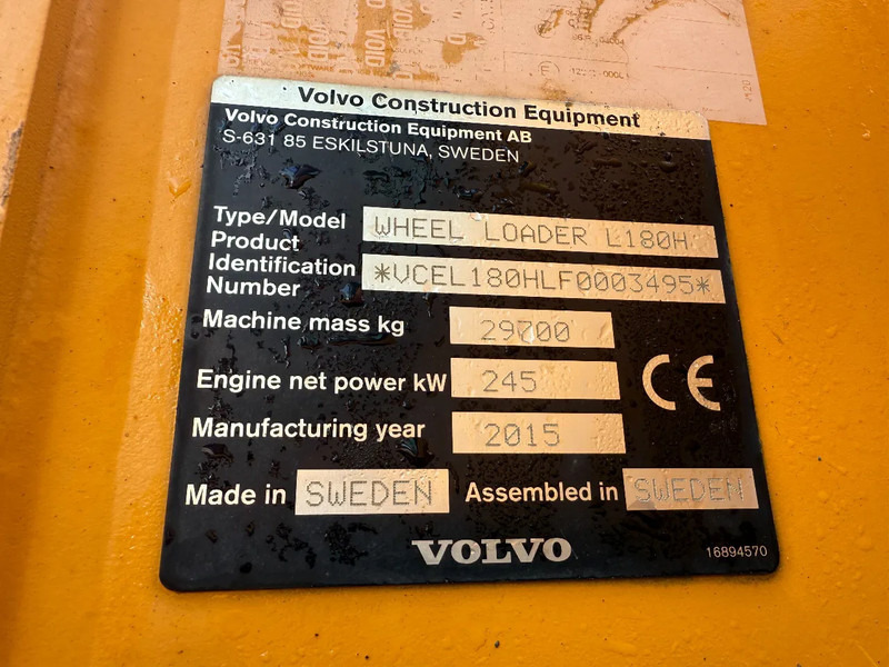 Wheel loader Volvo L180H CDC First Owner orginal Good Tyres: picture 14