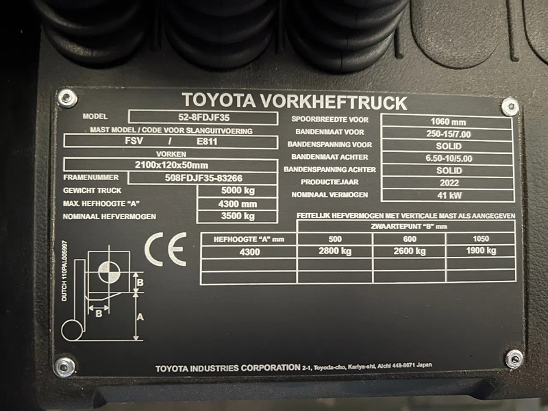 New Diesel forklift Toyota 52-8FDJF35 TONERO 35 (NEW) (6x in Stock): picture 15