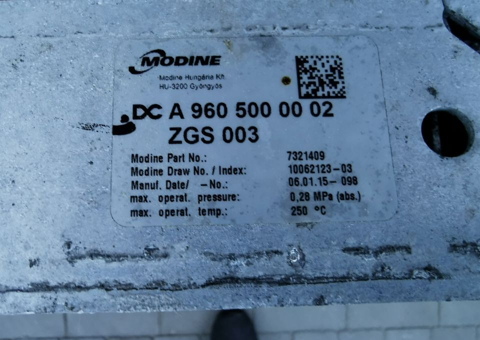 INTERCOOLER MERCREES ACTROS MP4 A9605000002 - Intercooler: picture 3 INTERCOOLER MERCREES ACTROS MP4 A9605000002 - Intercooler: picture 3