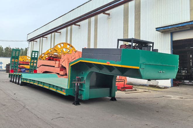 TITAN Hydraulic Extendable Low Bed Trailer for Sale in Kazakhstan - Low loader semi-trailer: picture 1 TITAN Hydraulic Extendable Low Bed Trailer for Sale in Kazakhstan - Low loader semi-trailer: picture 1