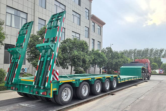 TITAN Hydraulic Extendable Low Bed Trailer for Sale in Kazakhstan - Low loader semi-trailer: picture 3 TITAN Hydraulic Extendable Low Bed Trailer for Sale in Kazakhstan - Low loader semi-trailer: picture 3